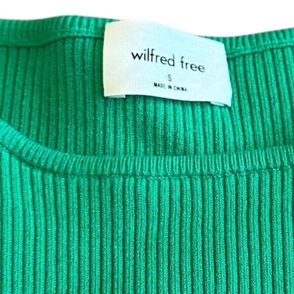 Wilfred Free Aritzia Long Sleeve Cutout Dress Green Stretch Size Small Womens - Picture 13 of 13